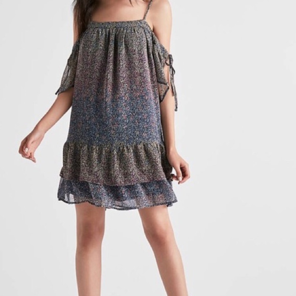 Lucky Brand Cold Shoulder Ruffle Dress